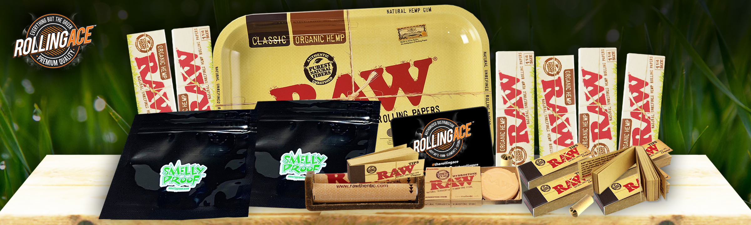 Raw 1 1/4 Organic Bundle with Tray